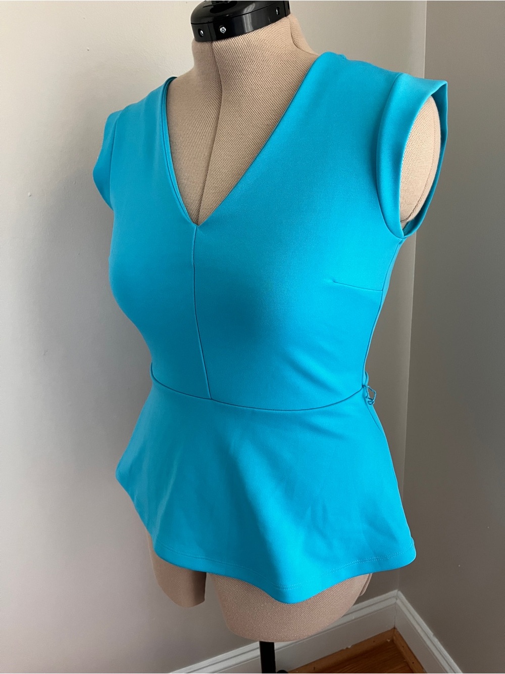 Worthington Turquoise V-Neck Peplum Top